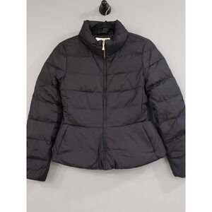 NWOT SIZE 2 $498 Kate Spade New York Peplum Puffer Down Short Jacket Coat Black